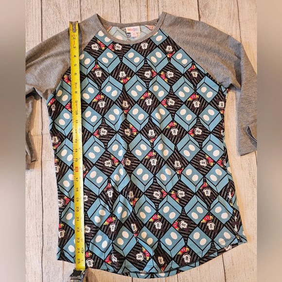 LulaRoe •Size Medium• Randy Disney Gray & Blue Mickey Mouse Shirt ☆New w/ Tags - Picture 3 of 5